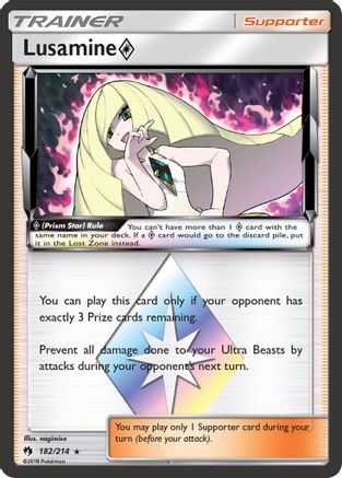 Lusamine Prism Star (182/214) - SM Lost Thunder Holofoil - Prism Rare
