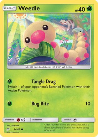Weedle (2/181) - SM Team Up Reverse Holofoil - Common