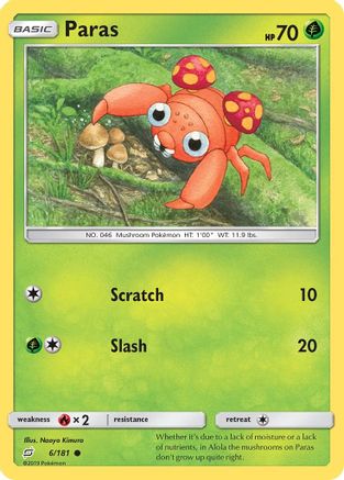 Paras (6/181) - SM Team Up Reverse Holofoil - Common