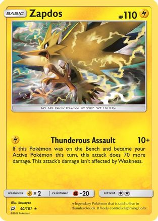 Zapdos (40/181) - SM Team Up Reverse Holofoil - Holo Rare