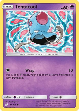 Tentacool (60/181) - SM Team Up Reverse Holofoil - Common