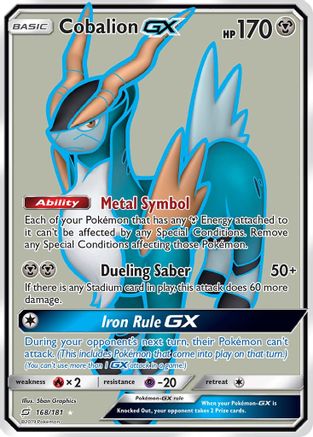 Cobalion GX (Full Art) (168/181) - SM Team Up Holofoil - Ultra Rare