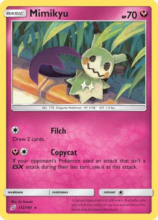 Mimikyu 112/181 - SM Team Up Reverse Holofoil - Rare