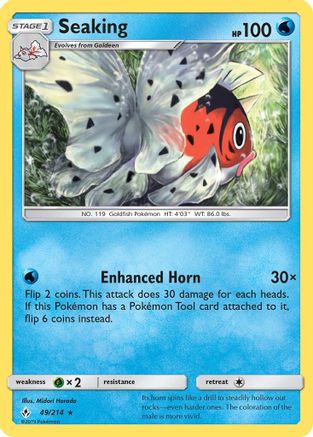 Seaking (49/214) - SM Unbroken Bonds Reverse Holofoil - Rare