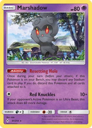 Marshadow (81/214) - SM Unbroken Bonds Reverse Holofoil - Holo Rare