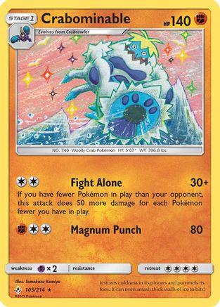 Crabominable (105/214) - SM Unbroken Bonds Reverse Holofoil - Rare