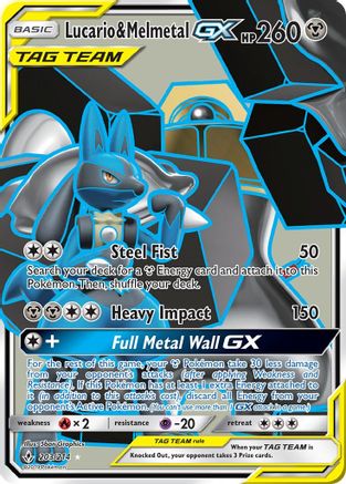 Lucario & Melmetal GX (Full Art) (203/214) - SM Unbroken Bonds Holofoil - Ultra Rare