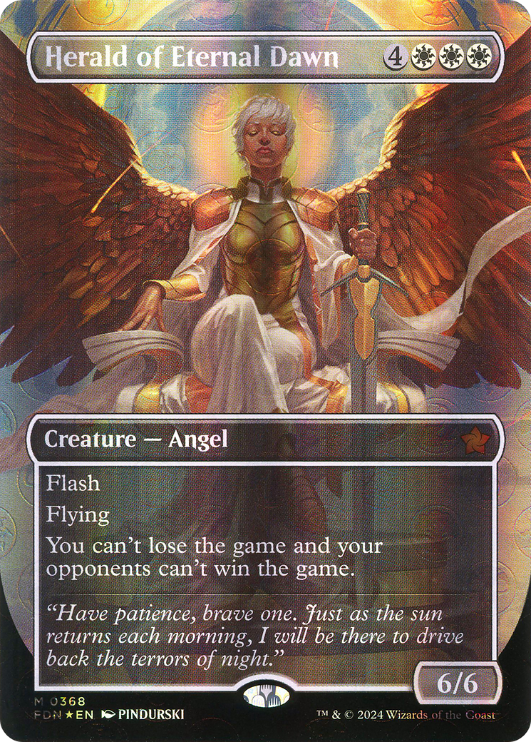 Herald of Eternal Dawn (Borderless) (Mana Foil) (Borderless)(FDN-368) - Foundations Foil