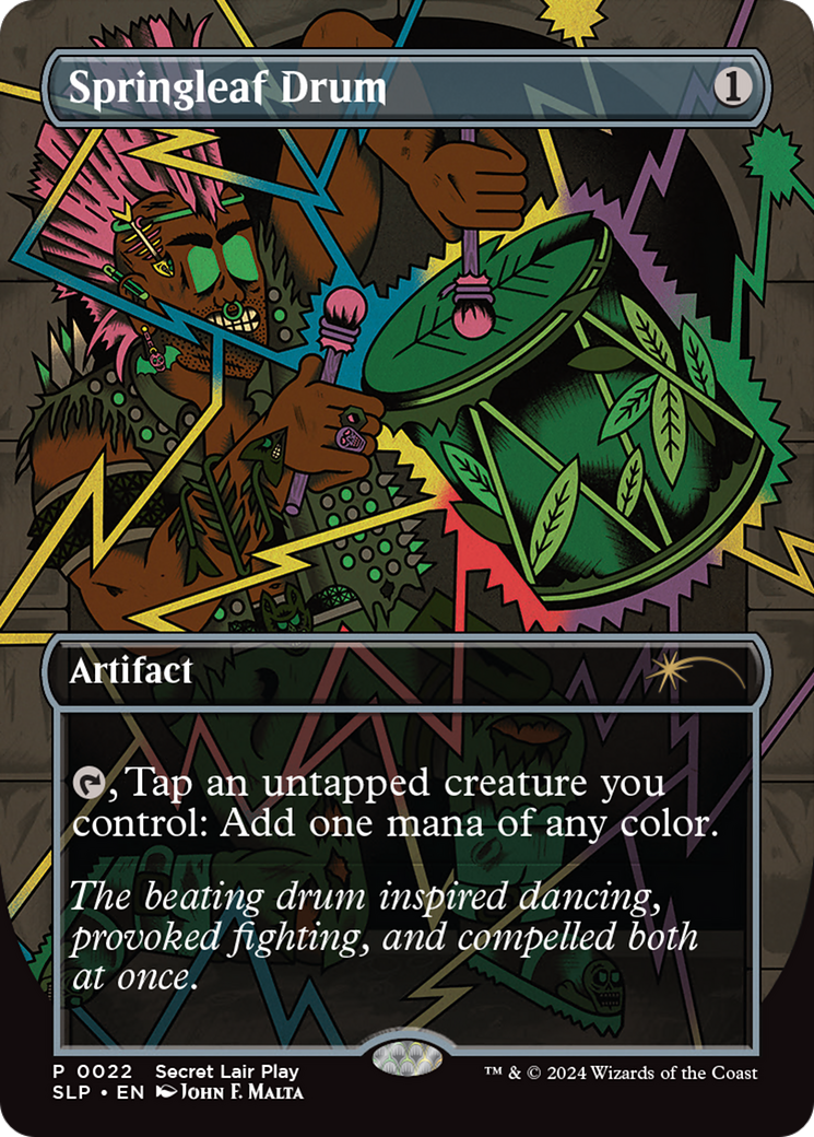 Springleaf Drum (Borderless)(SLP-022) - Secret Lair Showdown