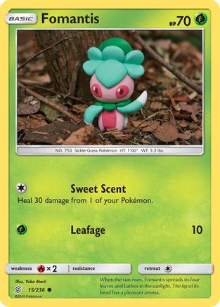 Fomantis 015/236 - SM Unified Minds Reverse Holofoil - Common