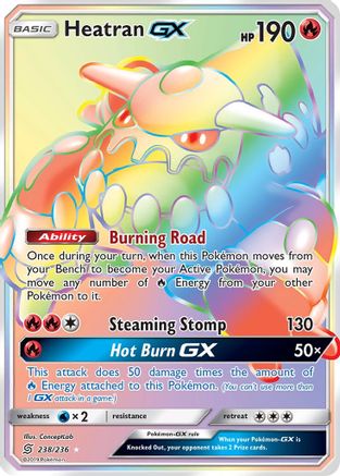 Heatran GX (Secret) (238/236) - SM Unified Minds Holofoil - Secret Rare