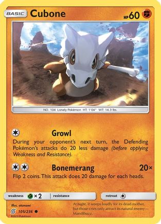 Cubone (105/236) - SM Unified Minds - Common