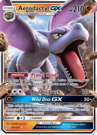 Aerodactyl GX (106/236) - SM Unified Minds Holofoil - Ultra Rare