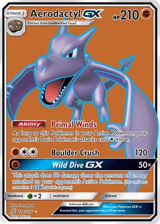 Aerodactyl GX (Full Art) (224/236) - SM Unified Minds Holofoil - Ultra Rare