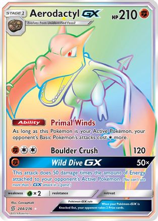 Aerodactyl GX (Secret) (244/236) - SM Unified Minds Holofoil - Secret Rare