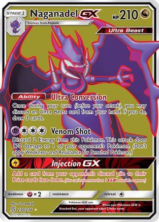 Naganadel GX (Full Art) (230/236) - SM Unified Minds Holofoil - Ultra Rare