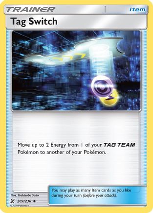 Tag Switch (209/236) - SM Unified Minds Reverse Holofoil - Uncommon