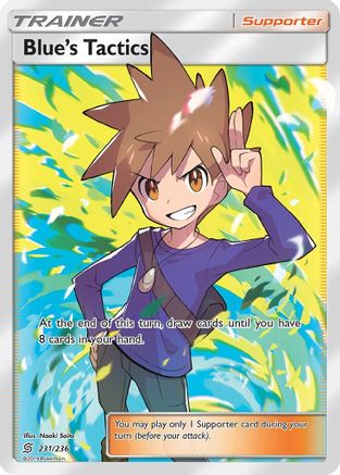 Blue's Tactics (Full Art) (231/236) - SM Unified Minds Holofoil - Ultra Rare