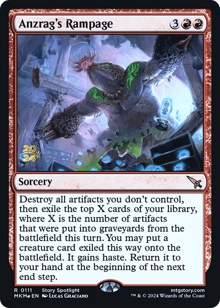 Anzrag's Rampage (PRE-111) - Murders at Karlov Manor Promos (Prerelease) Foil