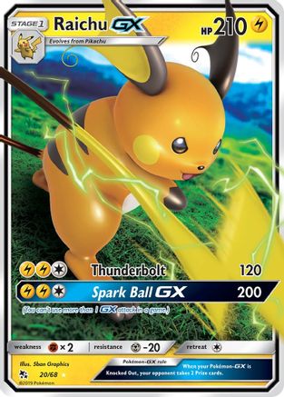 Raichu GX (20/68) - Hidden Fates Holofoil - Ultra Rare