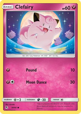 Clefairy (39/68) - Hidden Fates Reverse Holofoil - Common