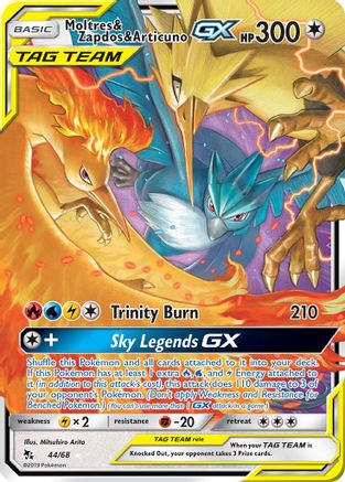 Moltres & Zapdos & Articuno GX (44/68) - Hidden Fates Holofoil - Ultra Rare