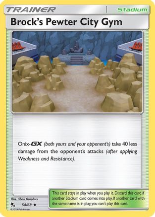 Brock's Pewter City Gym (54/68) - Hidden Fates Reverse Holofoil - Uncommon