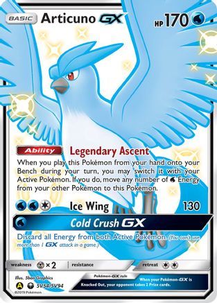 Articuno GX (SV54/SV94) - Hidden Fates Shiny Vault Holofoil - Shiny Holo Rare