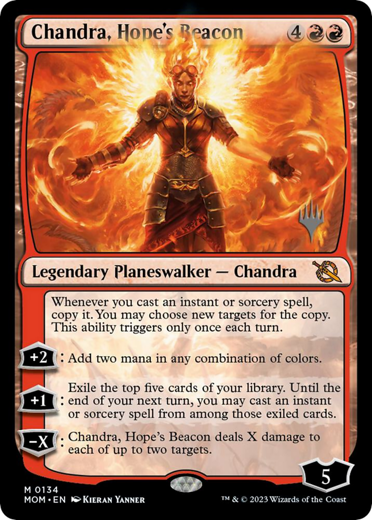 Chandra, Hope's Beacon (PPMOM-134) - March of the Machine Promos Foil (Promo Pack)