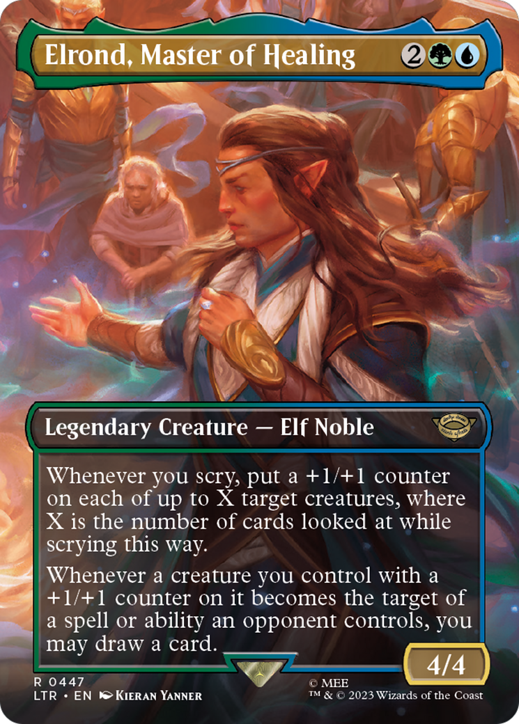 Elrond, Master of Healing (Borderless) (LTR-447) - The Lord of the Rings: Tales of Middle-earth (Borderless) Foil