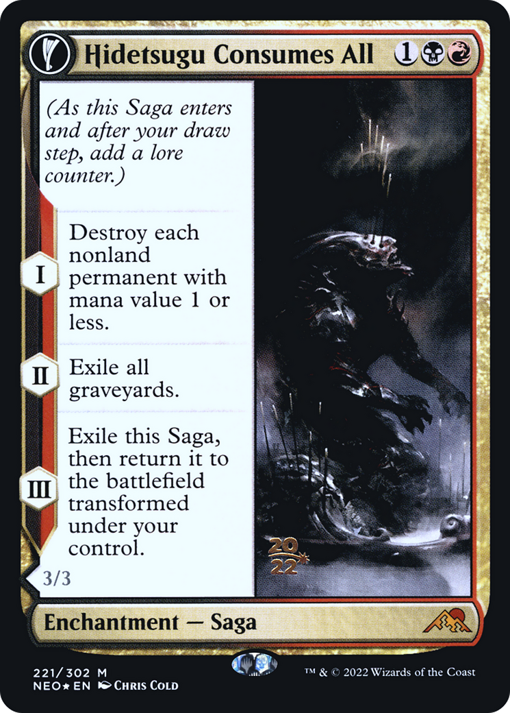 Hidetsugu Consumes All (PRE-221) - Kamigawa: Neon Dynasty Promos: (fandfc) Foil