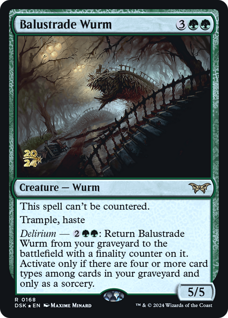 Balustrade Wurm (PRE-168) - Duskmourn: House of Horror Promos (Prerelease) Foil