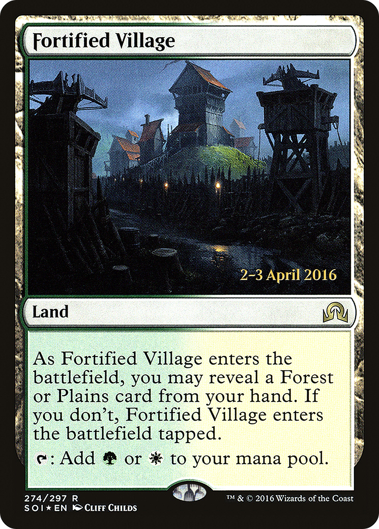 Fortified Village (PRE-274S) - Shadows over Innistrad Promos (Prerelease) Foil