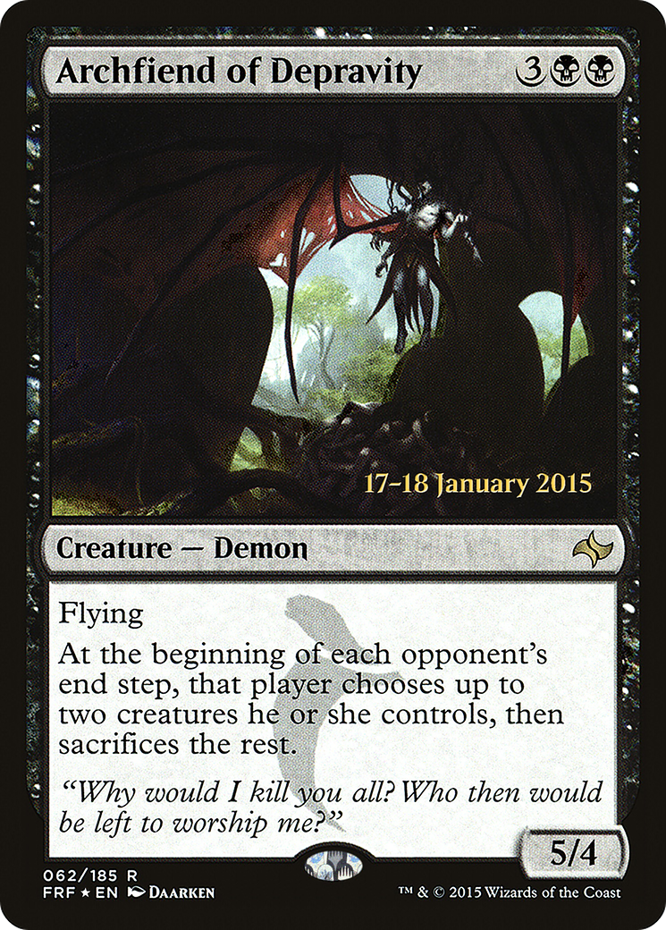 Archfiend of Depravity (PRE-62S) - Fate Reforged Promos (Prerelease) Foil