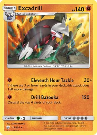 Excadrill 115/236 - SM Cosmic Eclipse Reverse Holofoil - Holo Rare