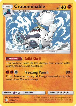 Crabominable (122/236) - SM Cosmic Eclipse Reverse Holofoil - Rare