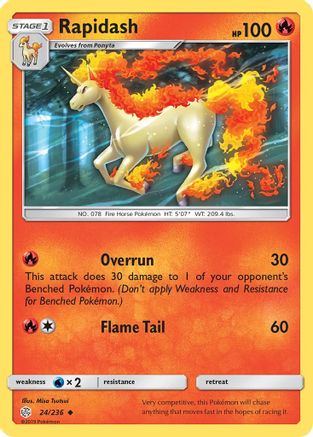 Rapidash (24/236) - SM Cosmic Eclipse Reverse Holofoil - Uncommon