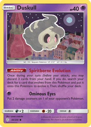 Duskull 083/236 - SM Cosmic Eclipse Reverse Holofoil - Common