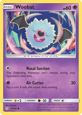 Woobat 087/236 - SM Cosmic Eclipse Normal - Common