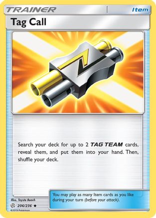 Tag Call (206/236) - SM Cosmic Eclipse Reverse Holofoil - Uncommon