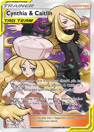 Cynthia & Caitlin (Full Art) (228/236) - SM Cosmic Eclipse Holofoil - Ultra Rare