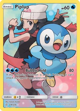 Piplup (Secret) 239/236 - SM Cosmic Eclipse Holofoil - Secret Rare
