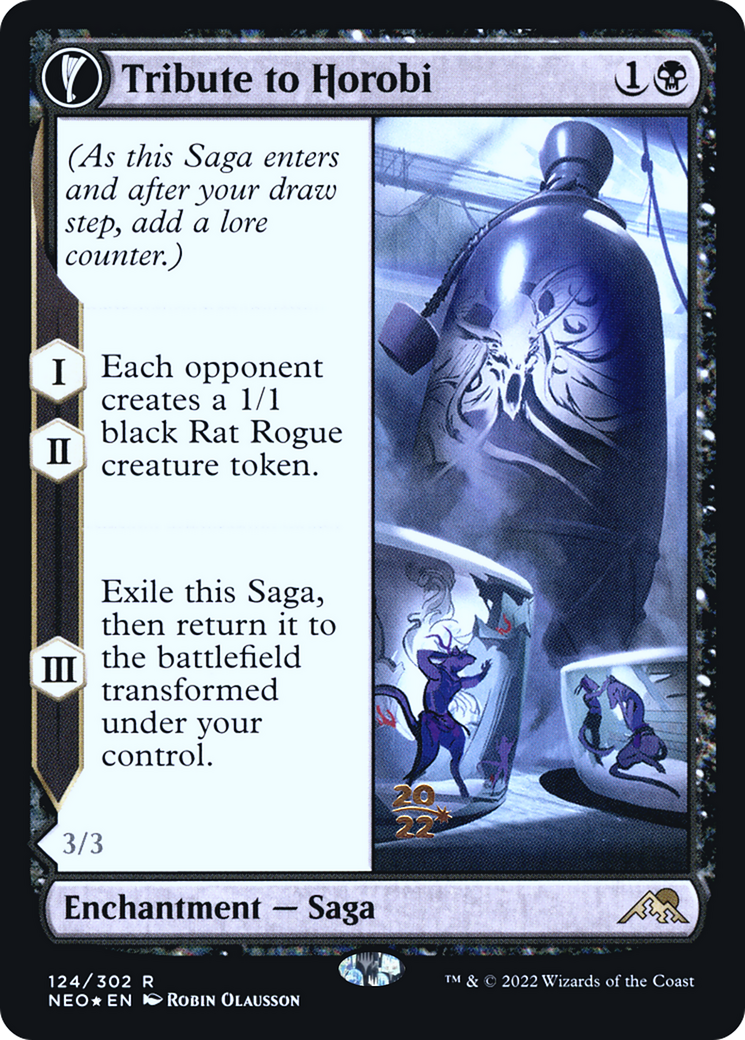Tribute to Horobi (PRE-124) - Kamigawa: Neon Dynasty Promos: (fandfc) Foil