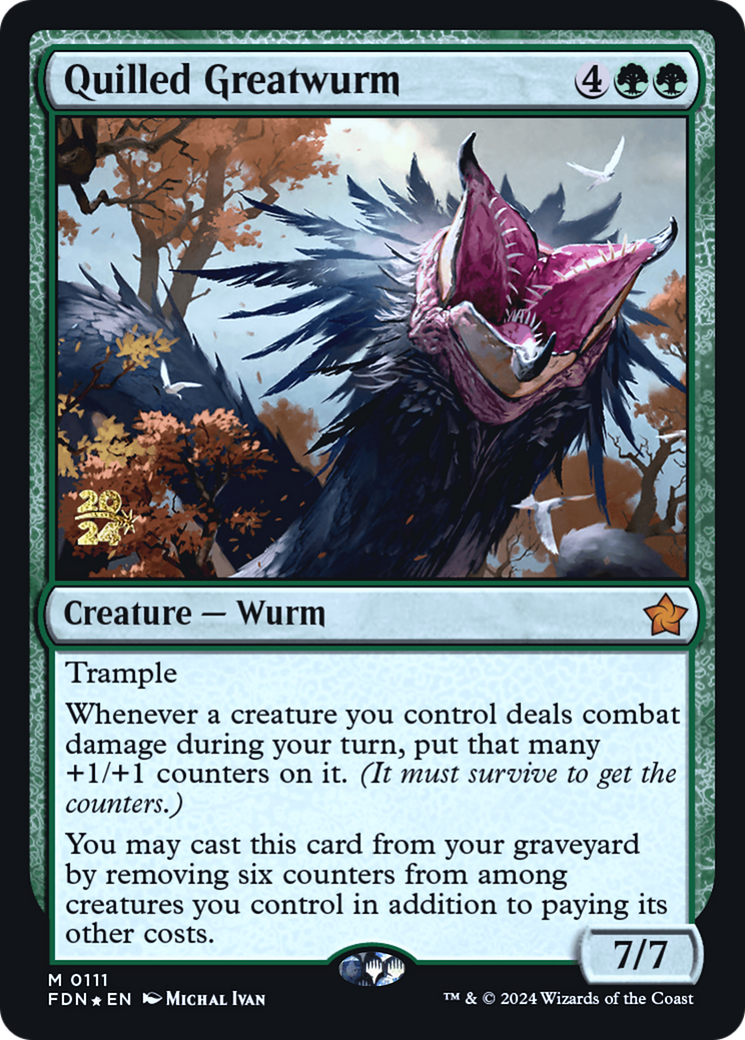 Quilled Greatwurm (PRE-111) - Foundations Promos (Prerelease) Foil