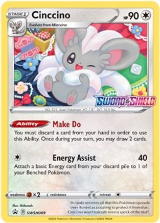 Cinccino SWSH009 - SWSH Sword & Shield Promo Cards Holofoil - Promo