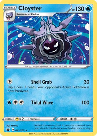 Cloyster 041/202 - SWSH01 Sword & Shield Base Set Reverse Holofoil - Rare