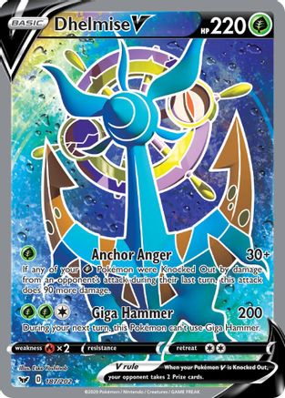 Dhelmise V (Full Art) 187/202 - SWSH01 Sword & Shield Base Set Holofoil - Ultra Rare