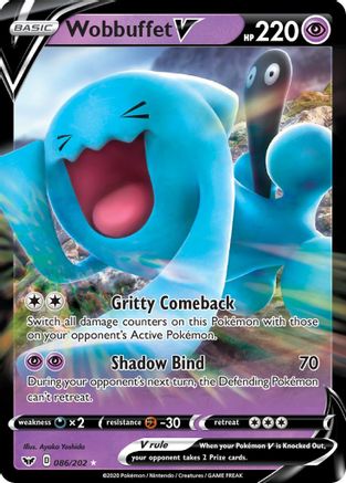 Wobbuffet V 086/202 - SWSH01 Sword & Shield Base Set Holofoil - Ultra Rare