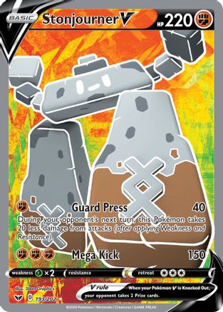 Stonjourner V (Full Art) 193/202 - SWSH01 Sword & Shield Base Set Holofoil - Ultra Rare