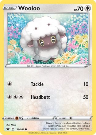 Wooloo (153) 153/202 - SWSH01 Sword & Shield Base Set Normal - Common